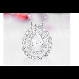 Lab-Created White Sapphire Pendant Sterling Silver